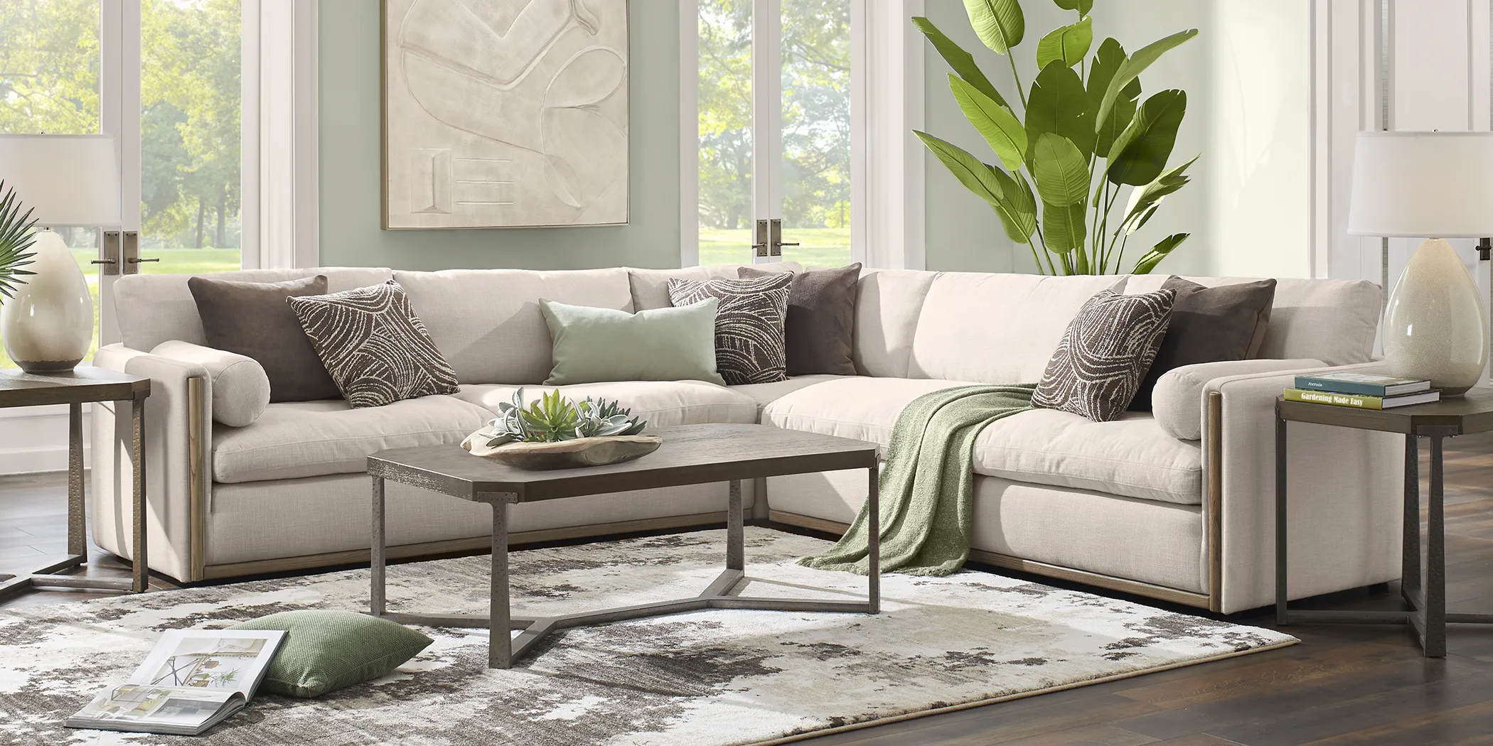 Seneca Point Linen 8 Pc Sectional Living Room - Thumbnail - Image 2