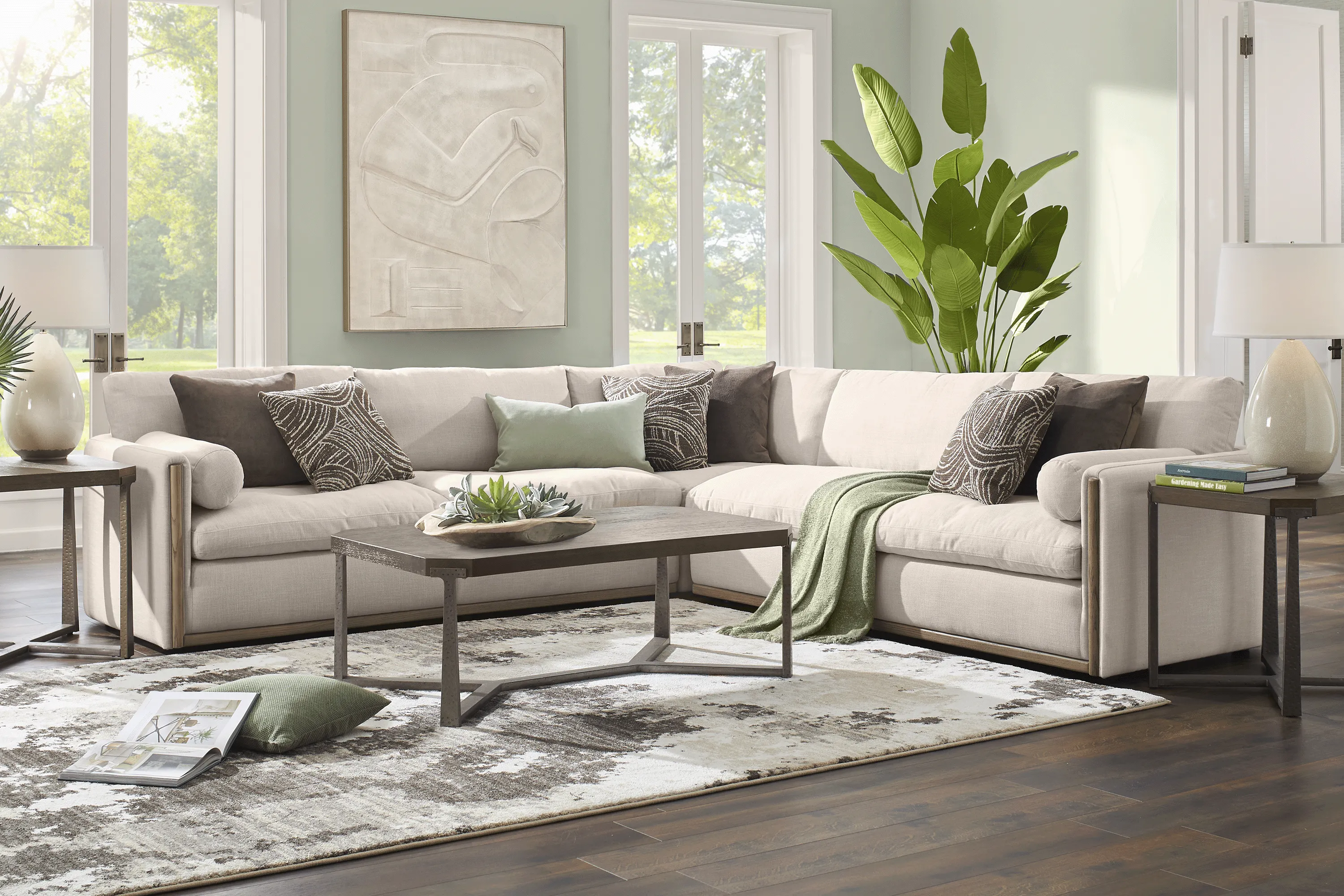Seneca Point Linen 8 Pc Sectional Living Room - Thumbnail - Image 1