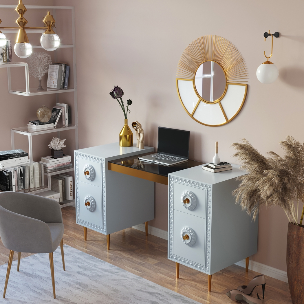 Serenair Light Gray Desk - Thumbnail - Image 9