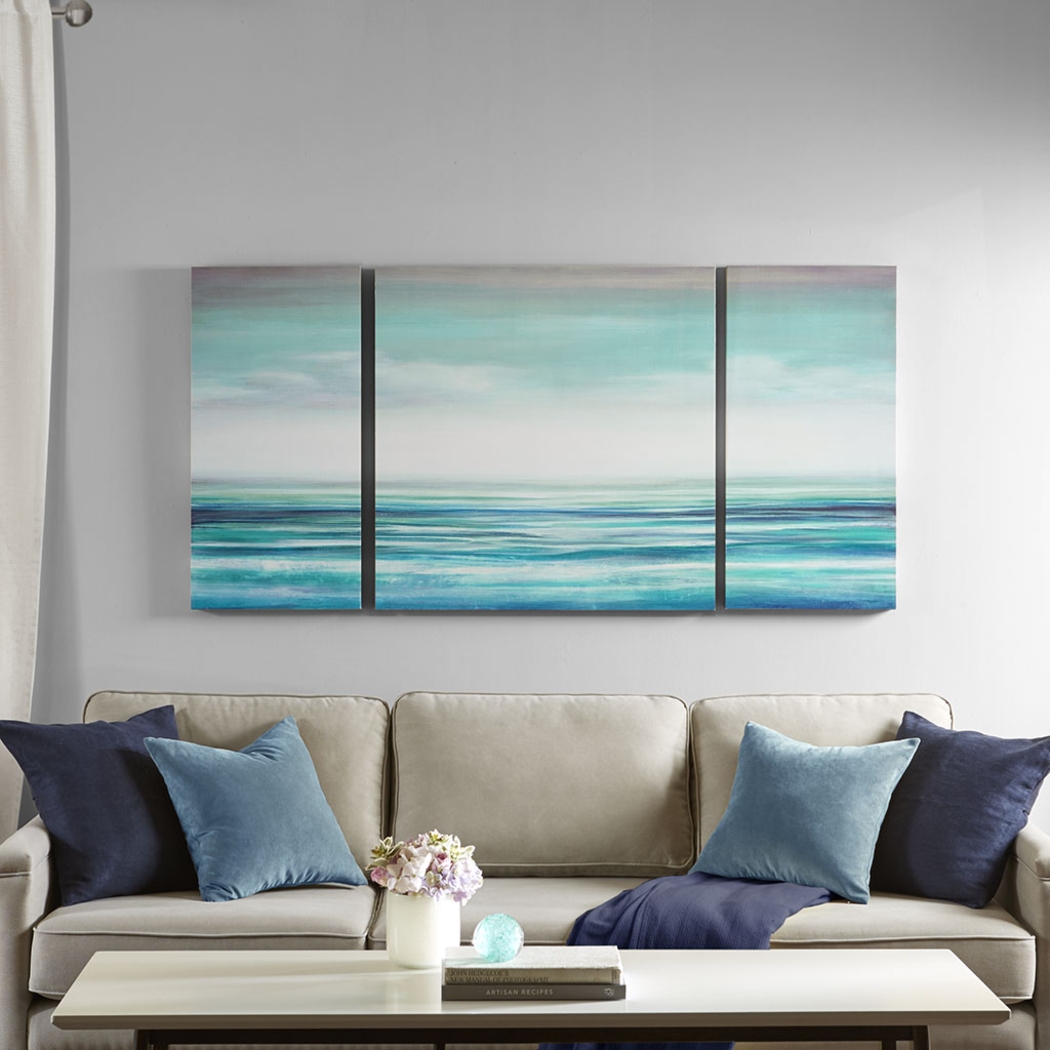 Serene Waters Blue Artwork, Set of 3 - Thumbnail - Image 2