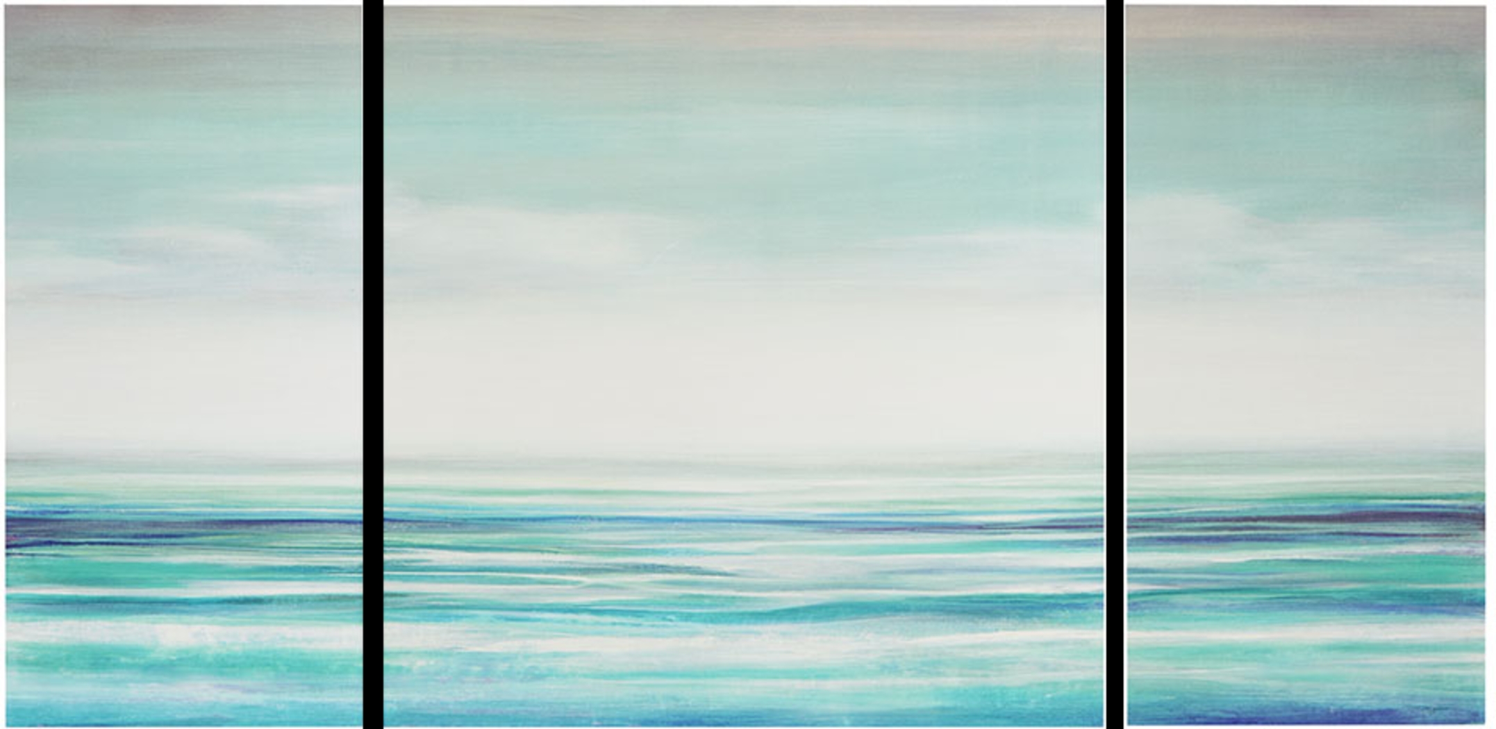 Serene Waters Blue Artwork, Set of 3 - Thumbnail - Image 1