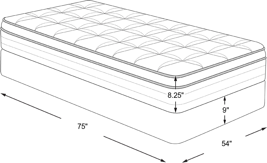 Dimension Image. Please refer to the Dimension Tab on this page for dimension details.