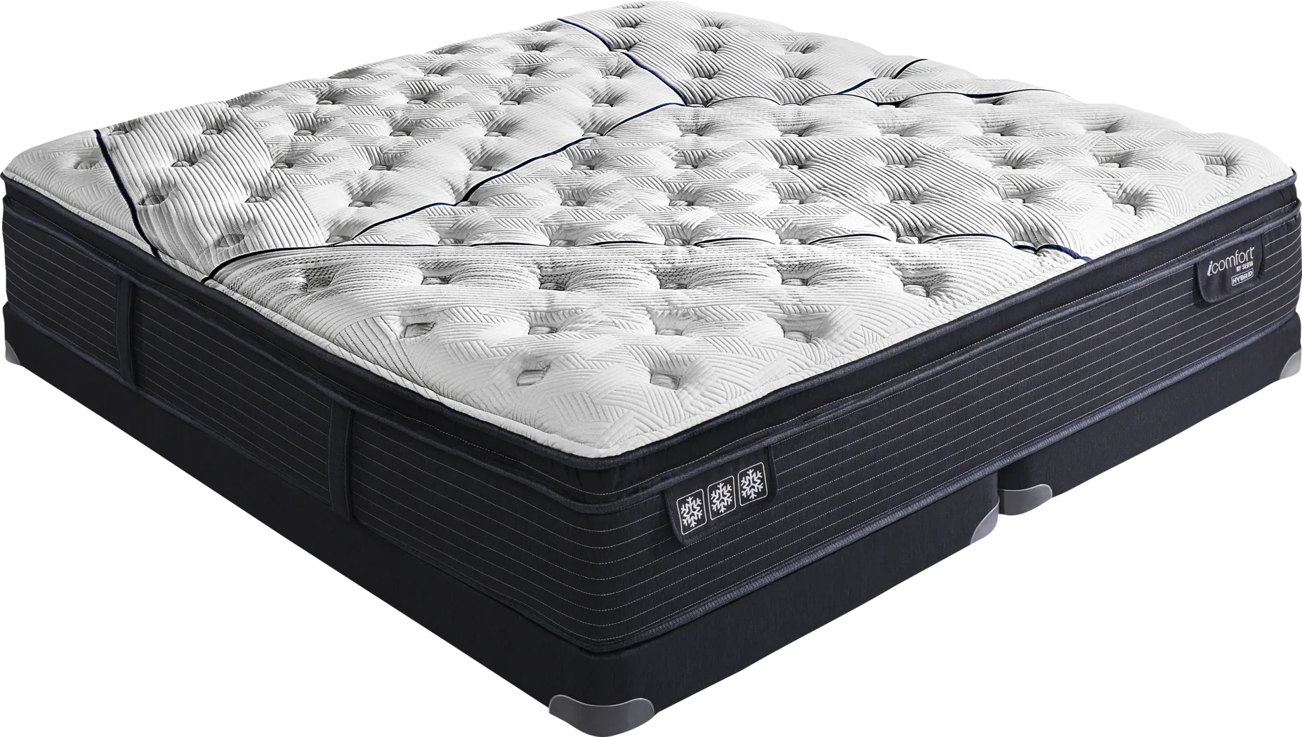 Serta iComfort CF3000 Quilted II Plush Pillow Top Low Profile King Mattress Set - Thumbnail - Image 1