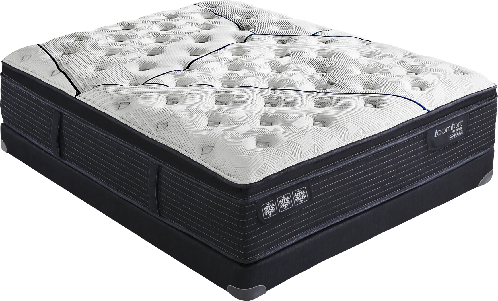 Serta iComfort CF3000 Quilted II Plush Pillow Top Low Profile Queen Mattress Set - Thumbnail - Image 1