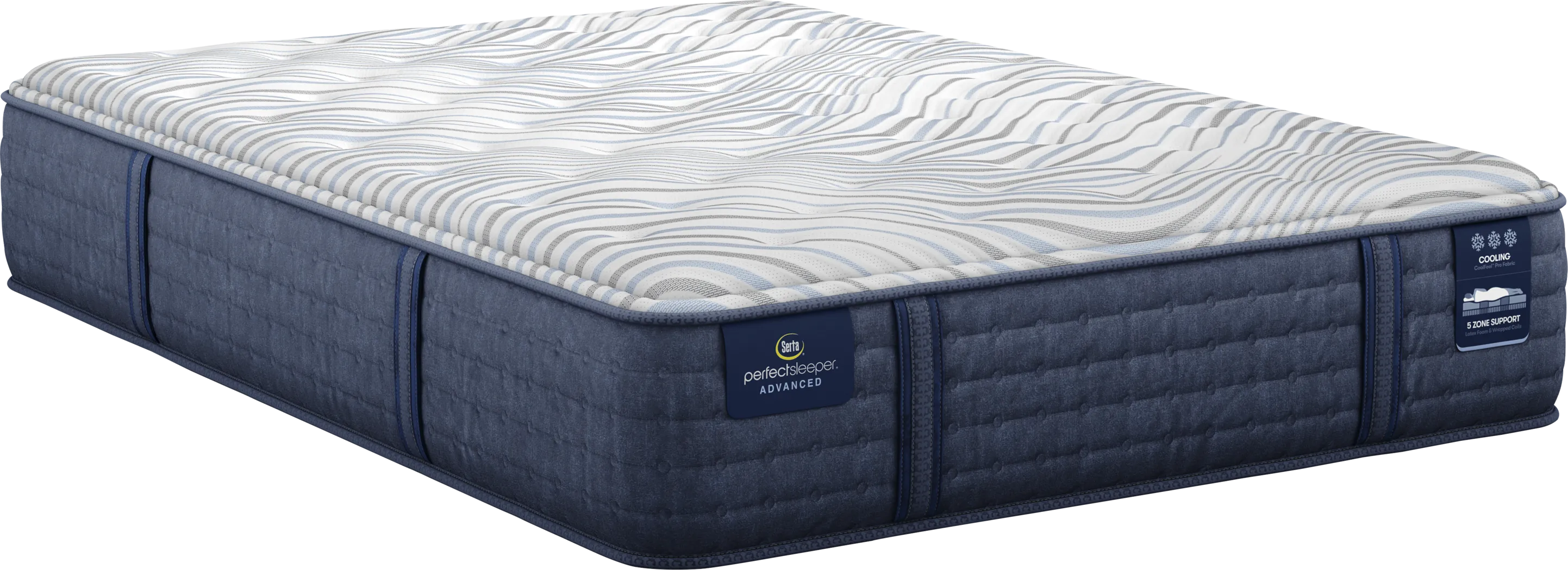 Serta Perfect Sleeper Advanced Medium Split King Mattress Set with Head Up Only Base - Thumbnail - Image 1