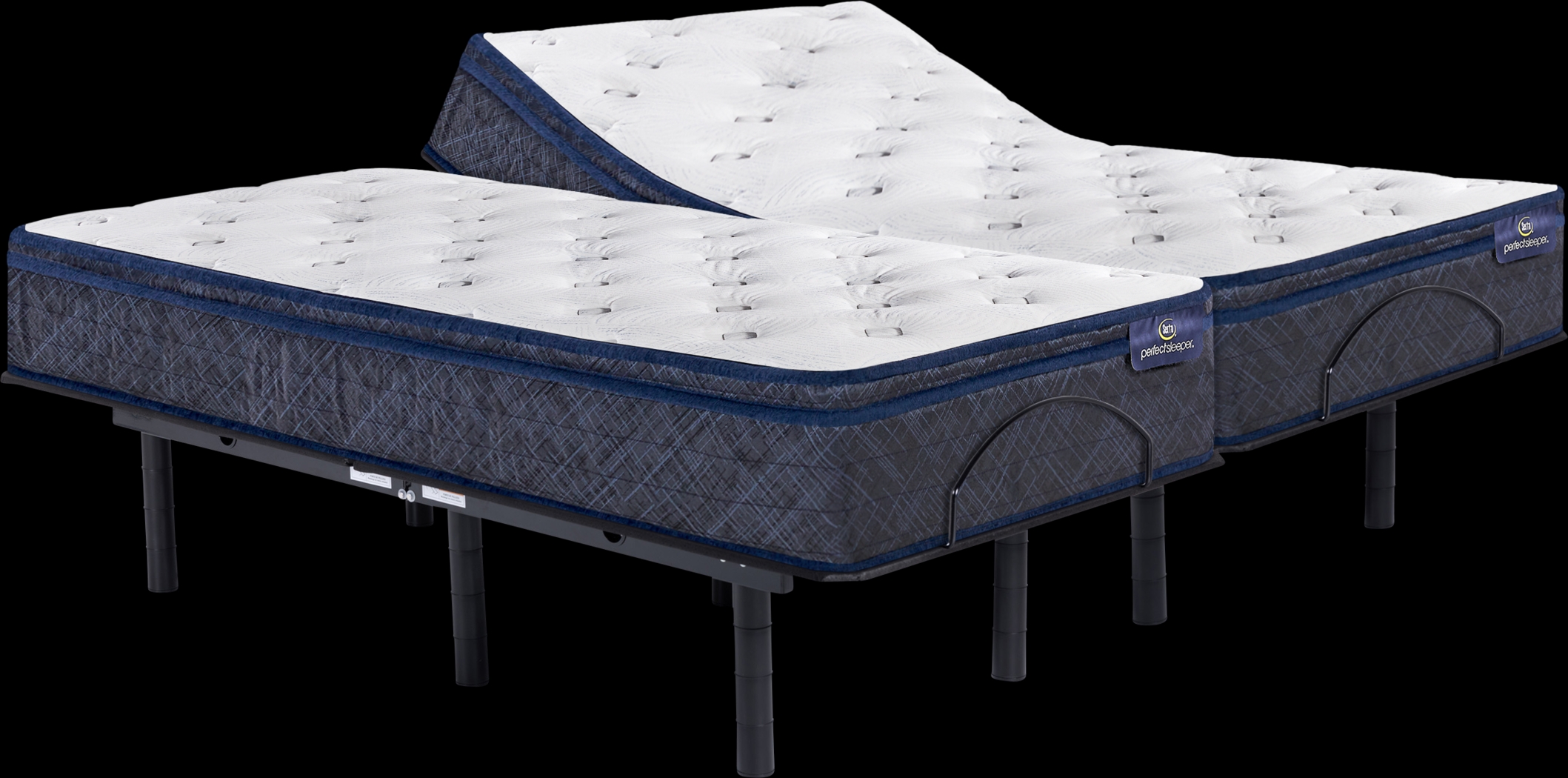 Serta Perfect Sleeper Arial Cove Split King Mattress with Head Up Only Base - Thumbnail - Image 1
