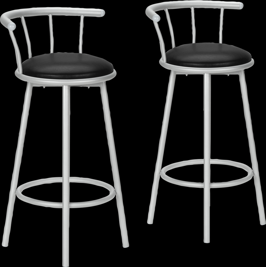 Sesslie Black Swivel Barstool, Set of 2 - Thumbnail - Image 1