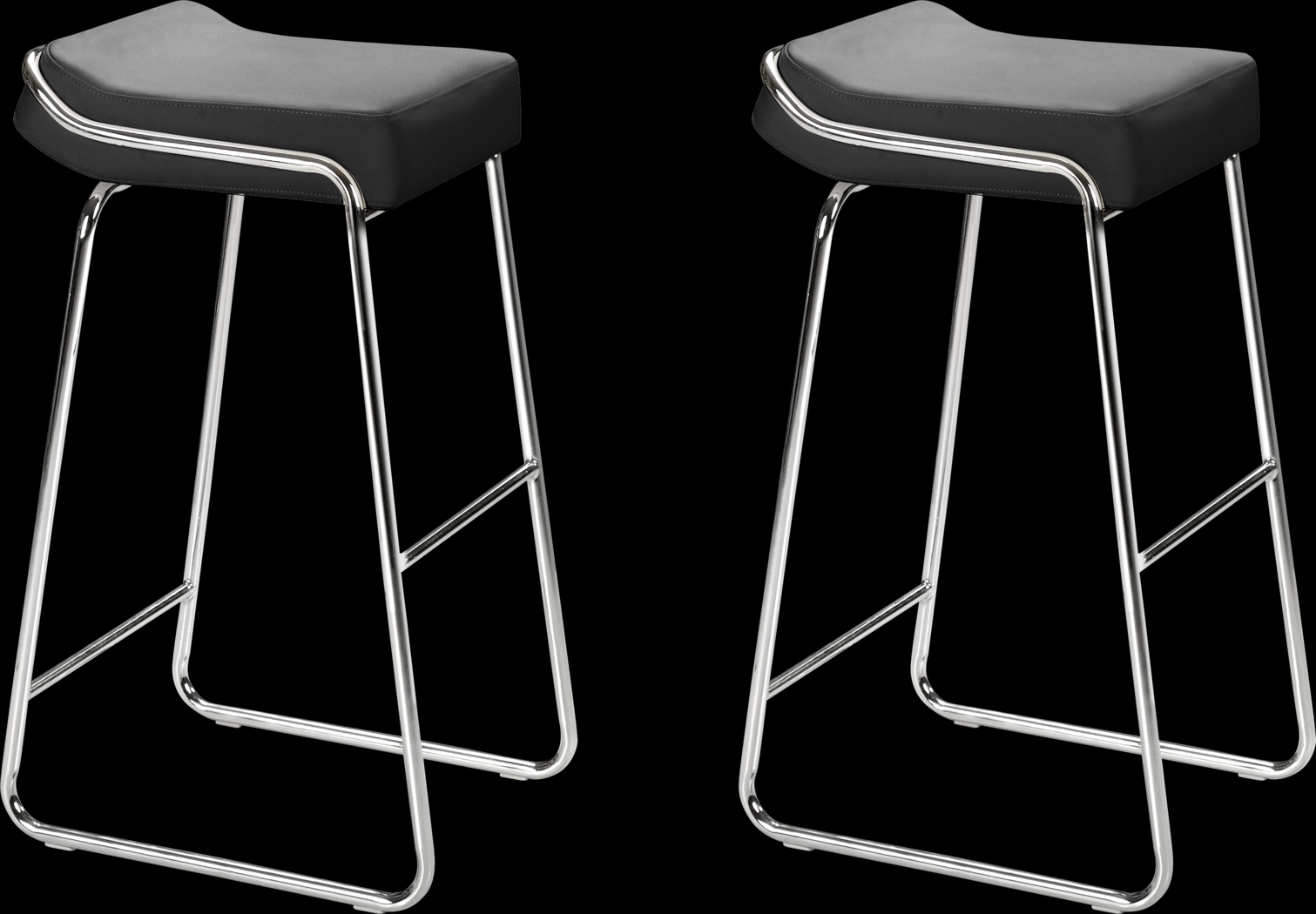 Setera Black Bar Stool, Set of 2 - Thumbnail - Image 1