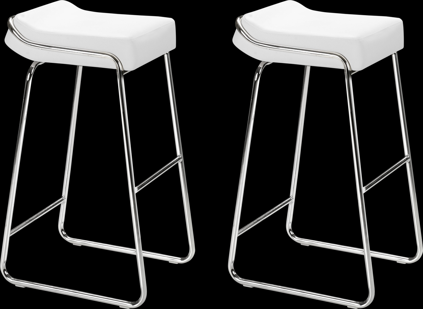 Setera White Bar Stool, Set of 2 - Thumbnail - Image 1