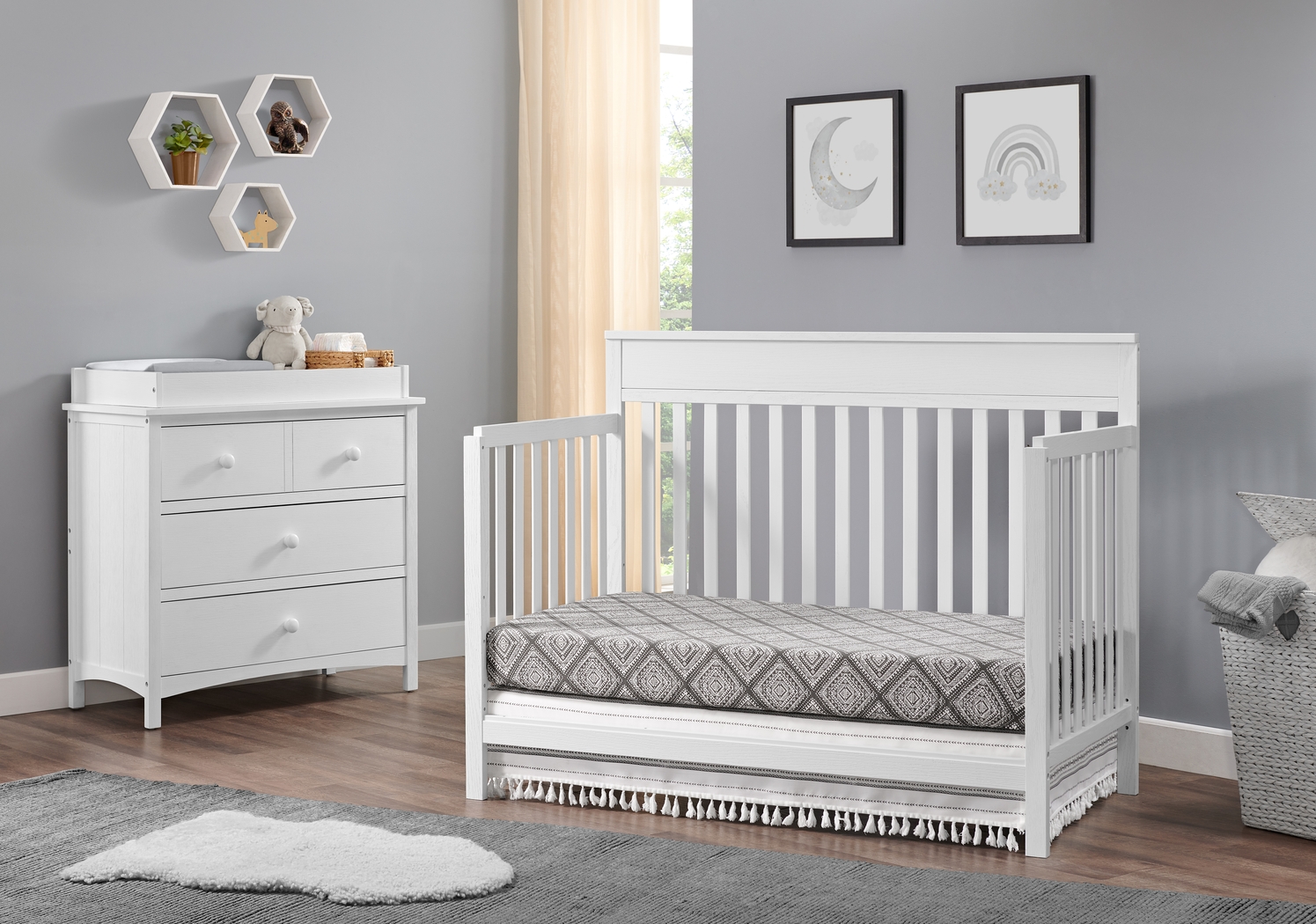 Seymore White Convertible Crib - Thumbnail - Image 2
