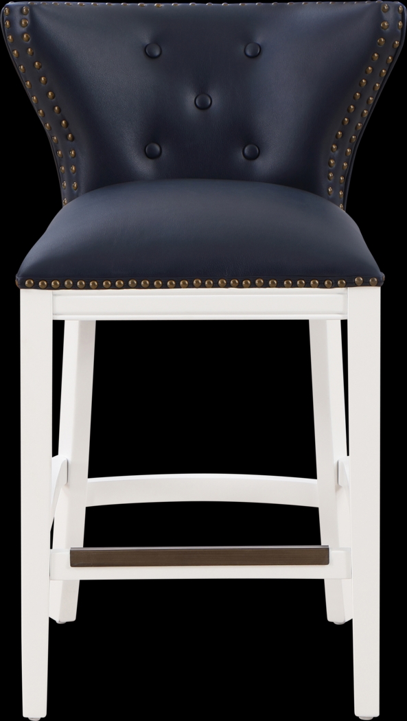 Seyres Dark Blue Counter Height Stool - Thumbnail - Image 4
