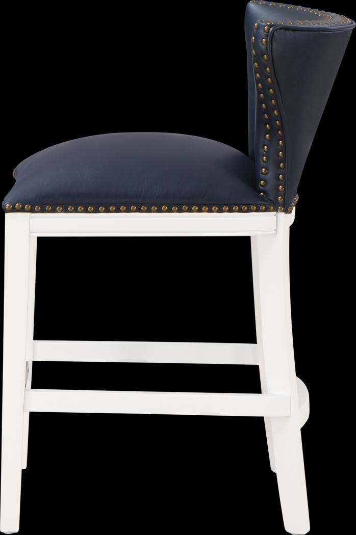 Seyres Dark Blue Counter Height Stool - Thumbnail - Image 5
