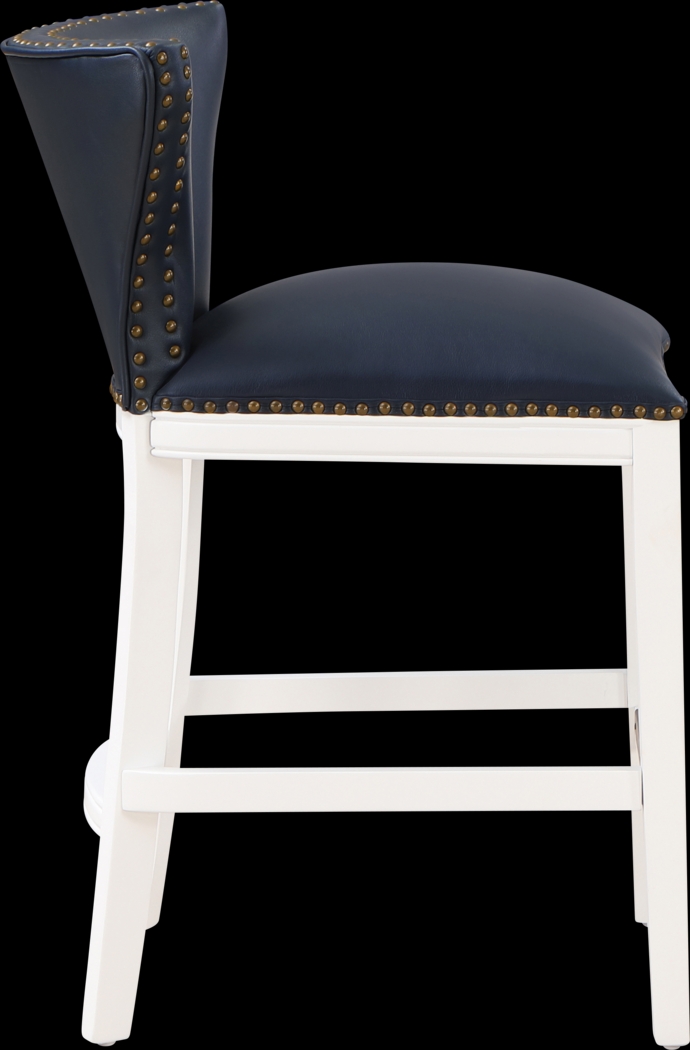 Seyres Dark Blue Counter Height Stool - Thumbnail - Image 6