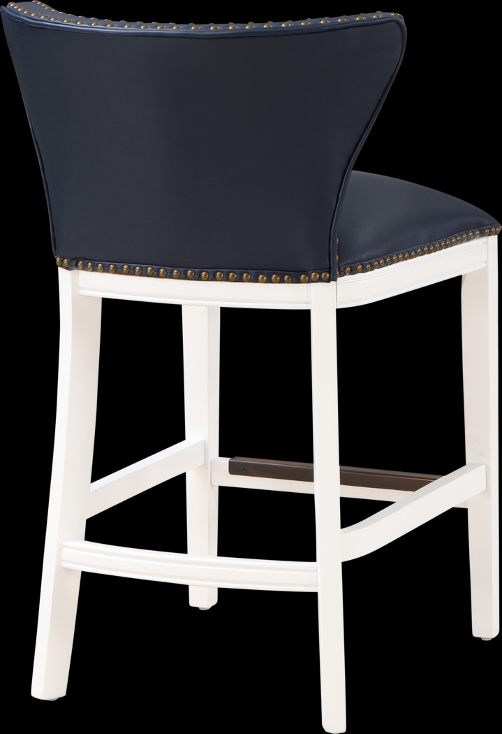 Seyres Dark Blue Counter Height Stool - Thumbnail - Image 7