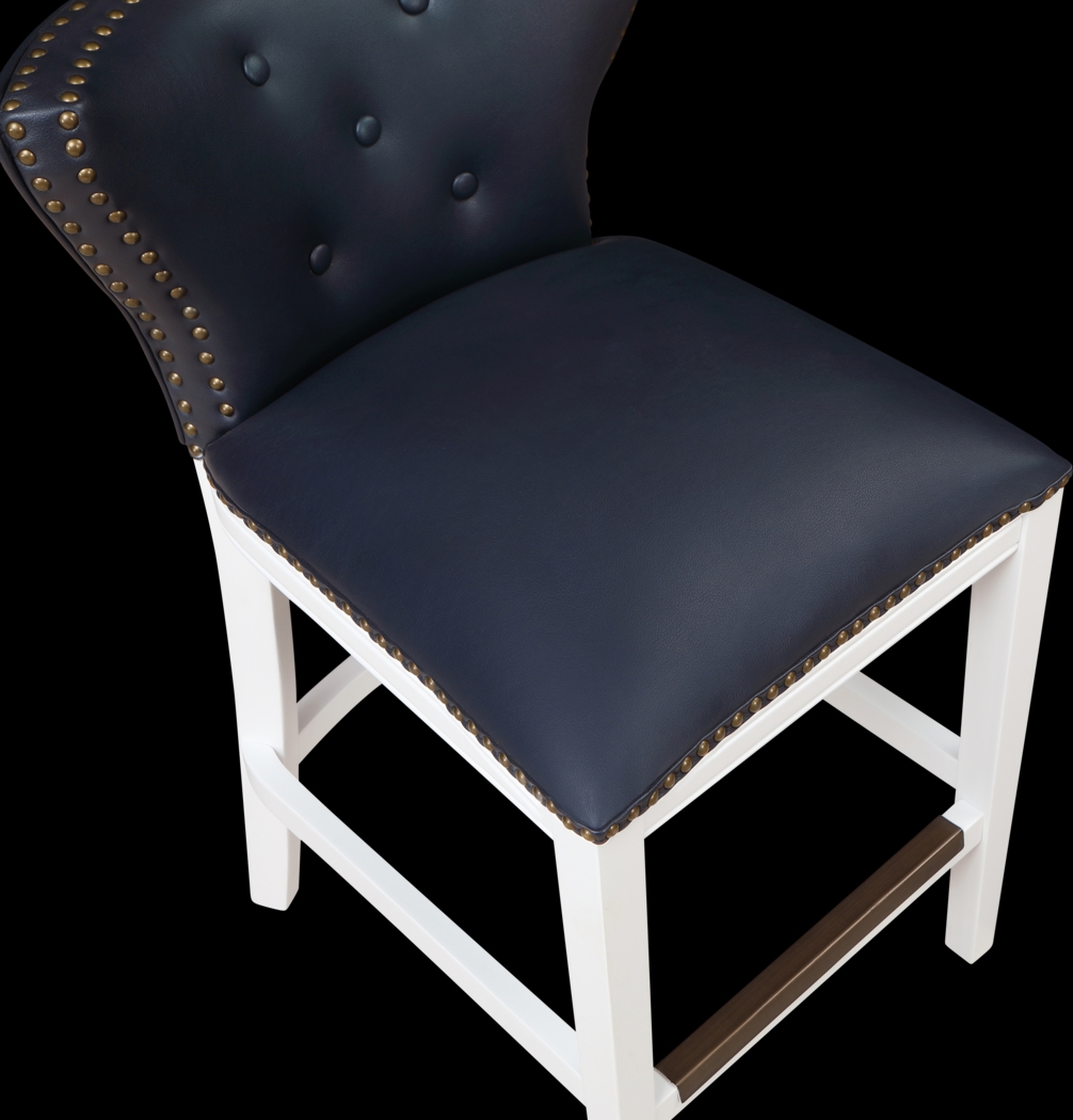 Seyres Dark Blue Counter Height Stool - Thumbnail - Image 9