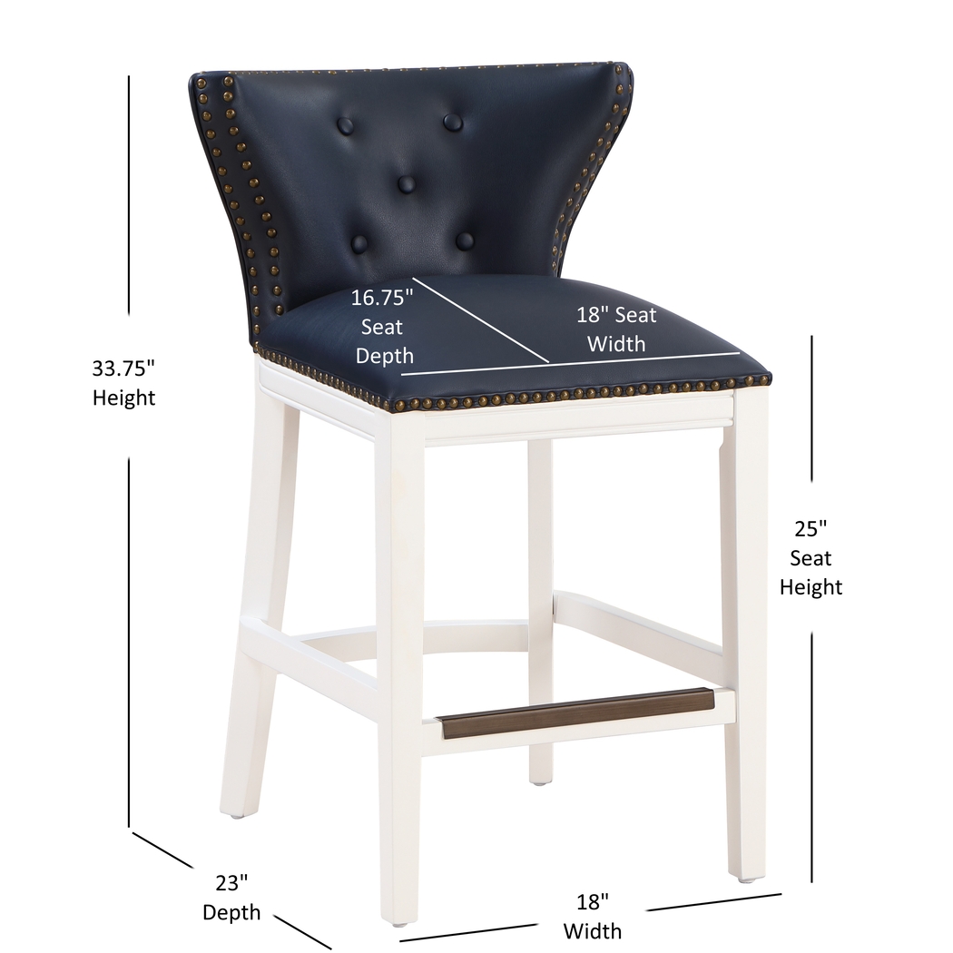 Seyres Dark Blue Counter Height Stool - Thumbnail - Image 10