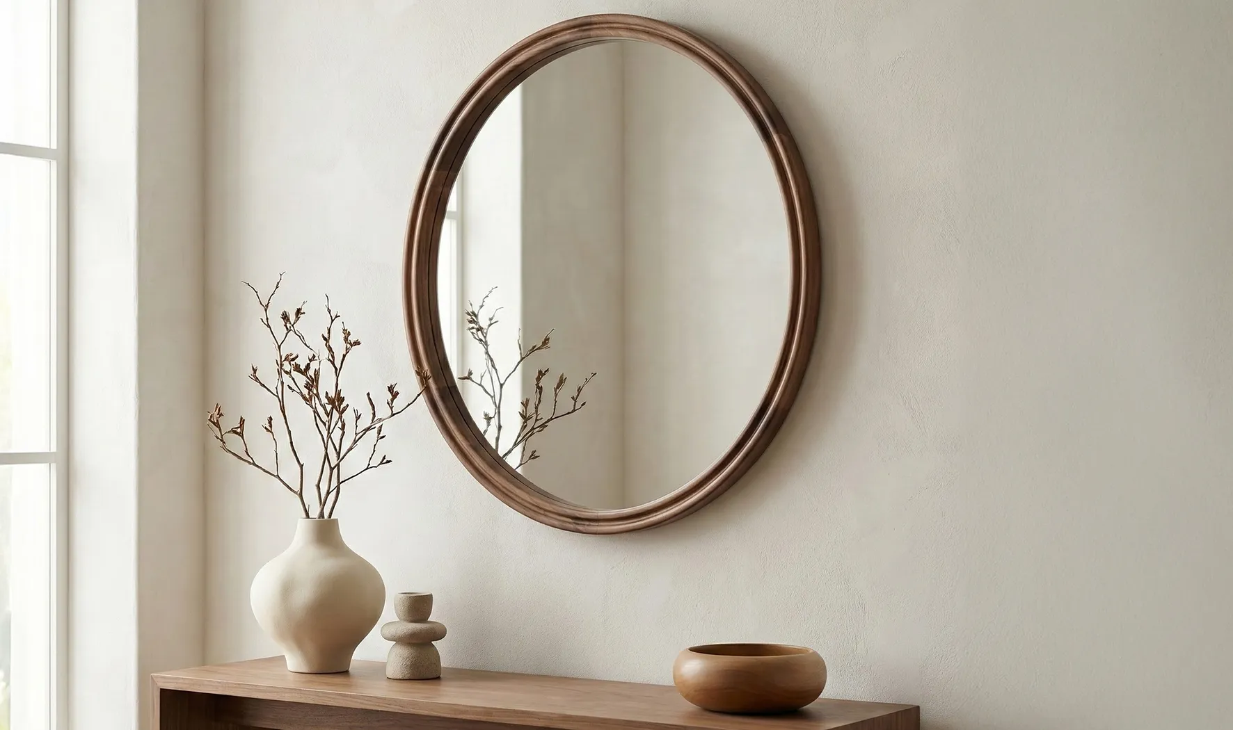 Shaahi Brown Roud Mirror - Image 2