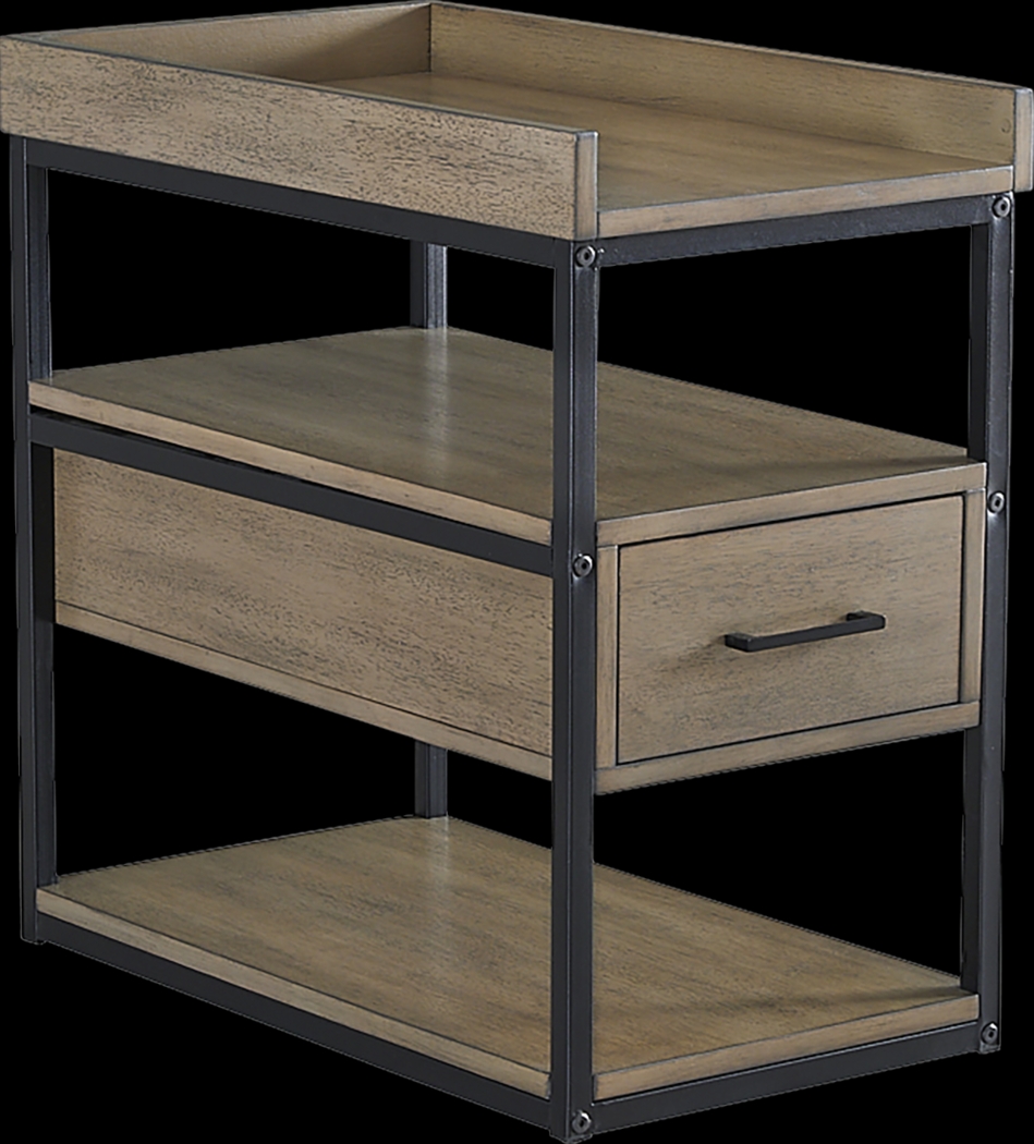 Shadbush Brown Chairside Table - Thumbnail - Image 1