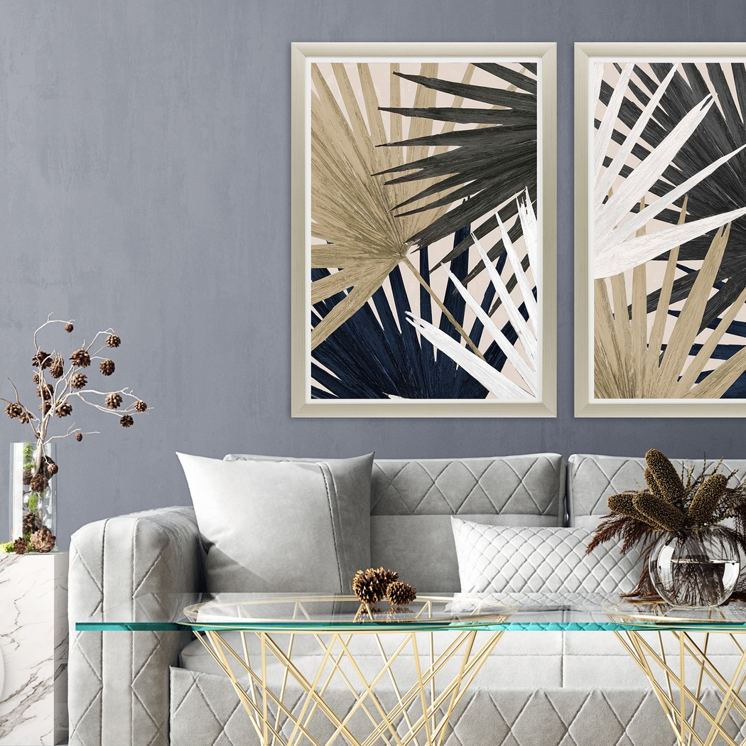 Shaded Palms Blue Framed Artwork - Thumbnail - Image 2