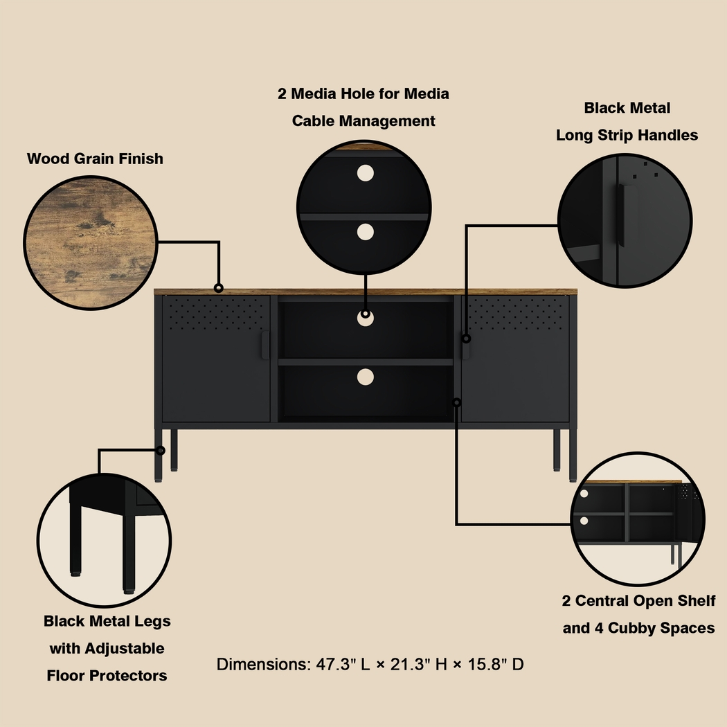 Shadoworks Black 47.5 in. Console - Thumbnail - Image 6