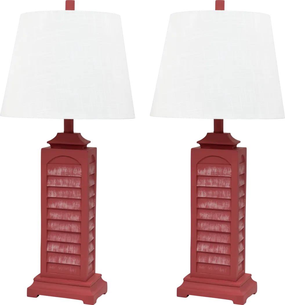 Greenlawn Red Lamp, Set of 2 - Thumbnail - Image 1