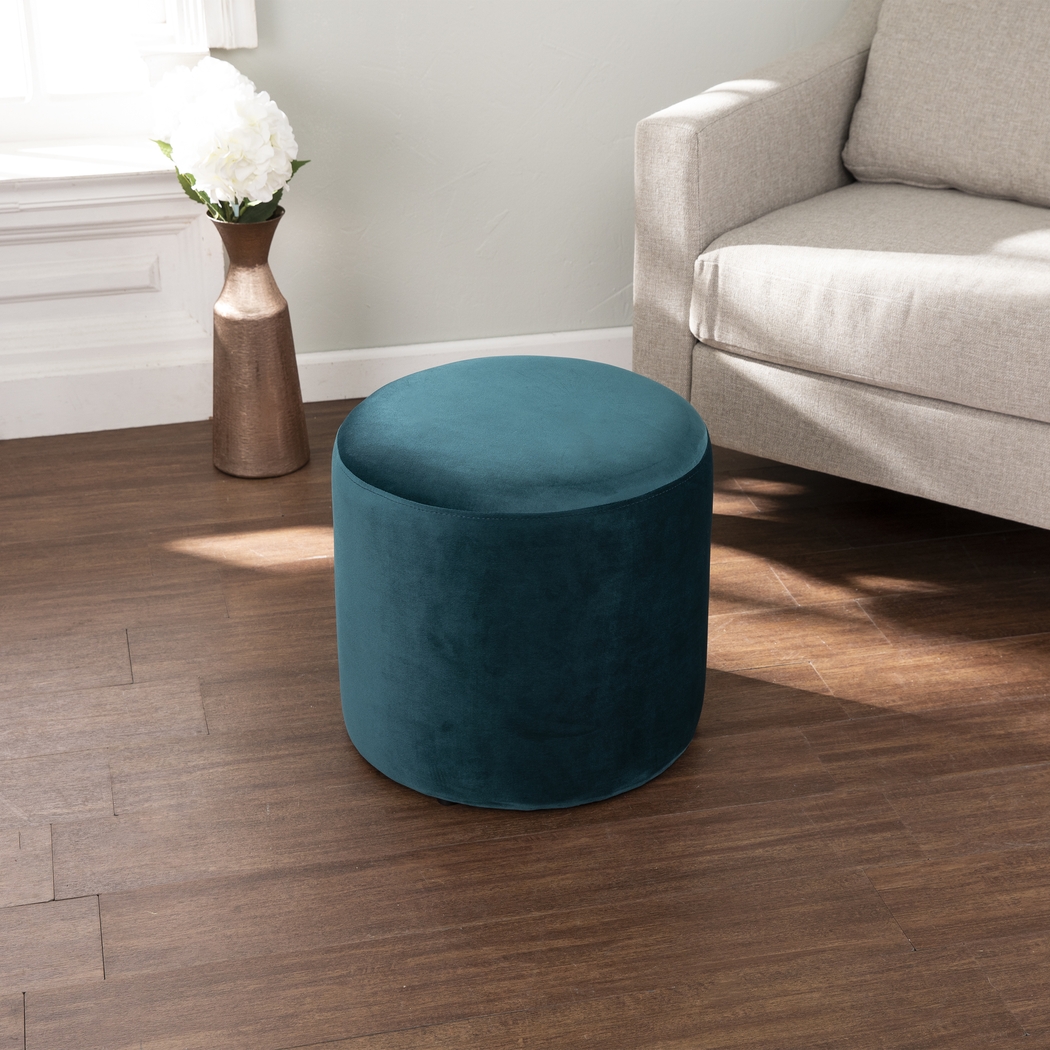 Shagbark Teal Ottoman - Thumbnail - Image 3