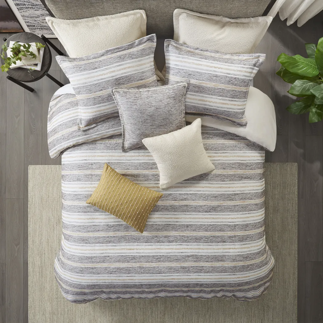 Shahan Charcoal 8 Pc King/California King Comforter Set - Thumbnail - Image 2
