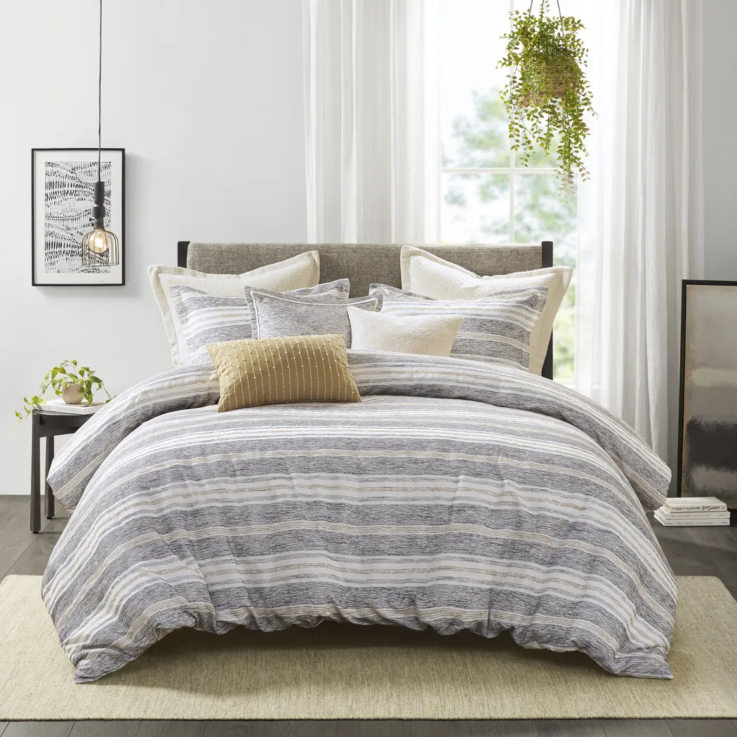 Shahan Charcoal 8 Pc King/California King Comforter Set - Thumbnail - Image 3