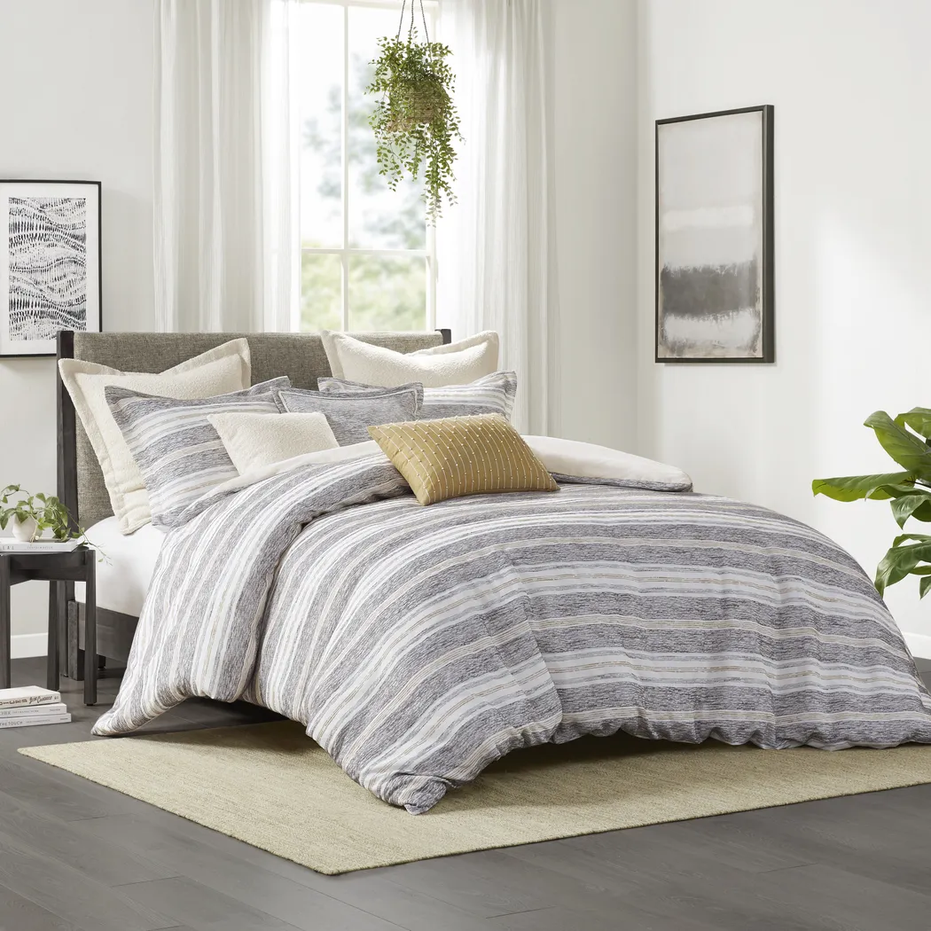 Shahan Charcoal 8 Pc King/California King Comforter Set - Thumbnail - Image 1