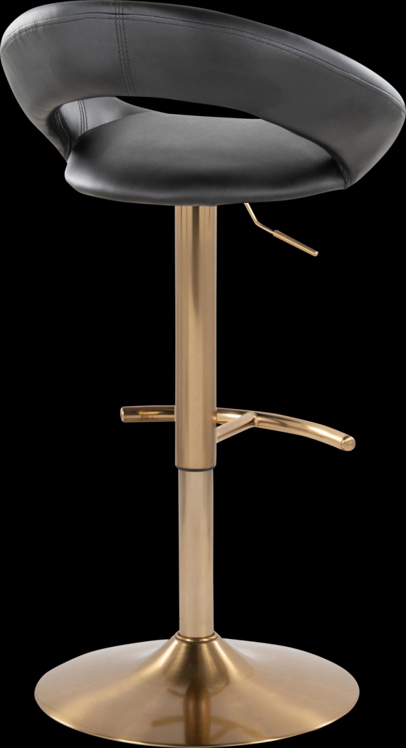 Shallowe I Black Adjustable Swivel Barstool, Set of 2 - Thumbnail - Image 8