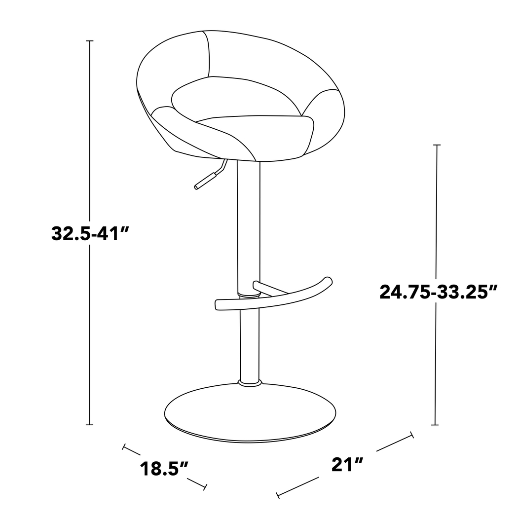 Shallowe II Black Adjustable Swivel Barstool, Set of 2 - Thumbnail - Image 12