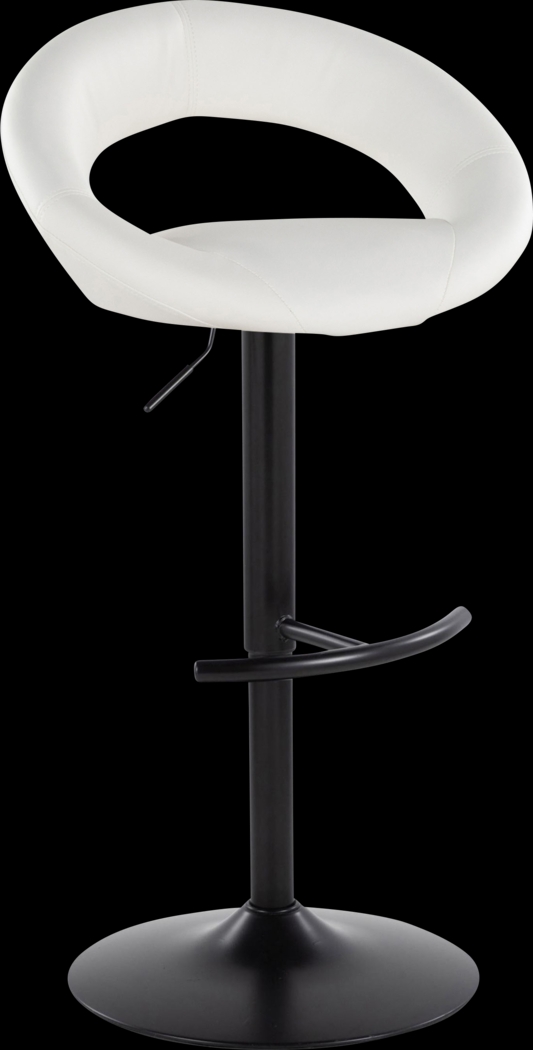 Shallowe II White Adjustable Swivel Barstool, Set of 2 - Thumbnail - Image 5