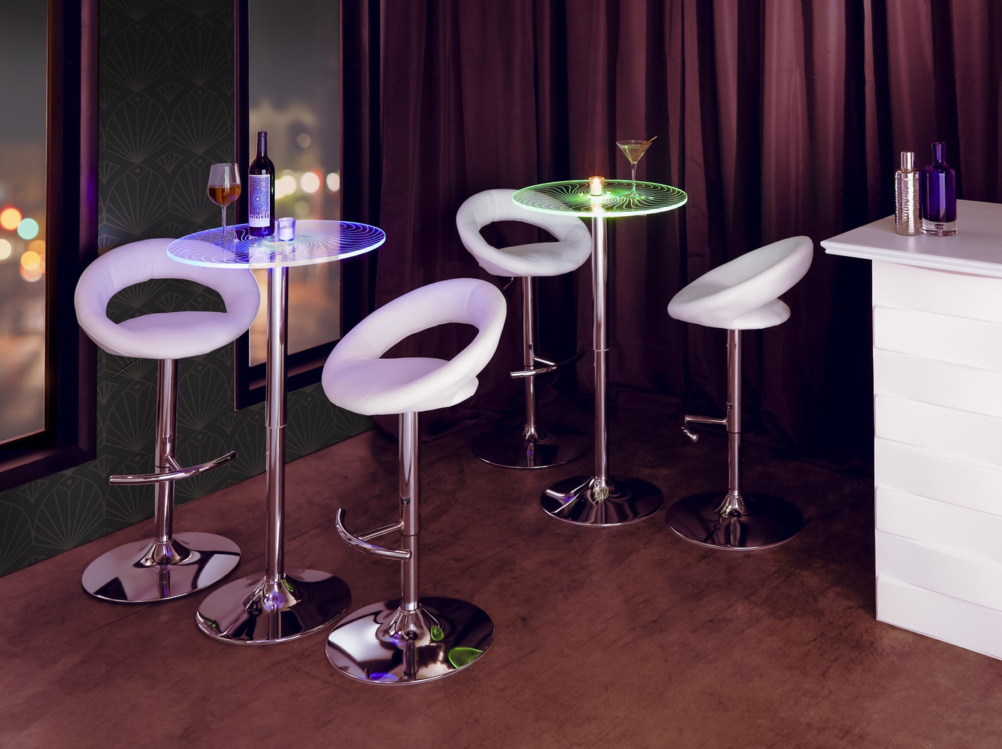 Shallowe III White Adjustable Swivel Barstool, Set of 2 - Thumbnail - Image 6