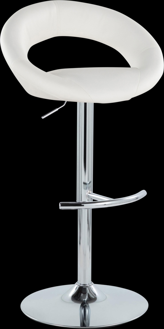 Shallowe III White Adjustable Swivel Barstool, Set of 2 - Thumbnail - Image 8