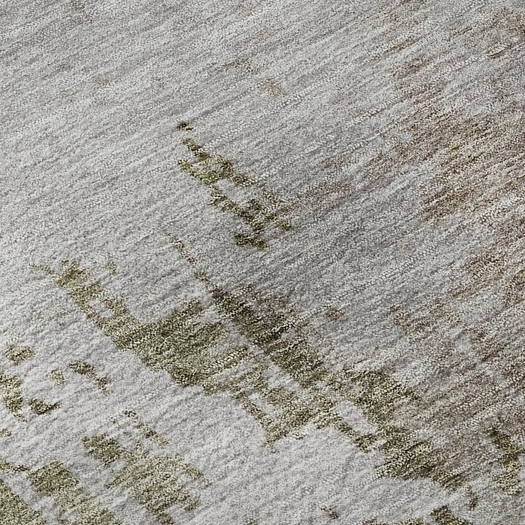 Shama Green 8' Round Machine Washable Rug - Thumbnail - Image 3