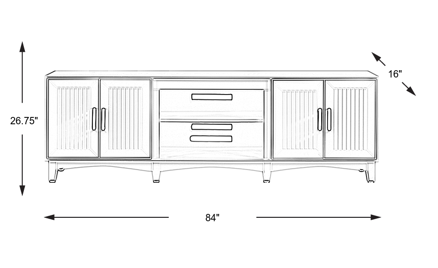 Dimension Image. Please refer to the Dimension Tab on this page for dimension details.