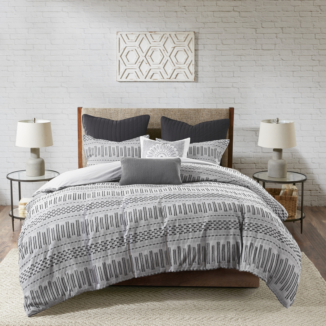 Sharader Gray 3 Pc Full/Queen Comforter Set - Thumbnail - Image 2