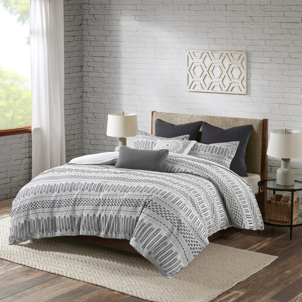 Sharader Gray 3 Pc Full/Queen Comforter Set - Thumbnail - Image 1