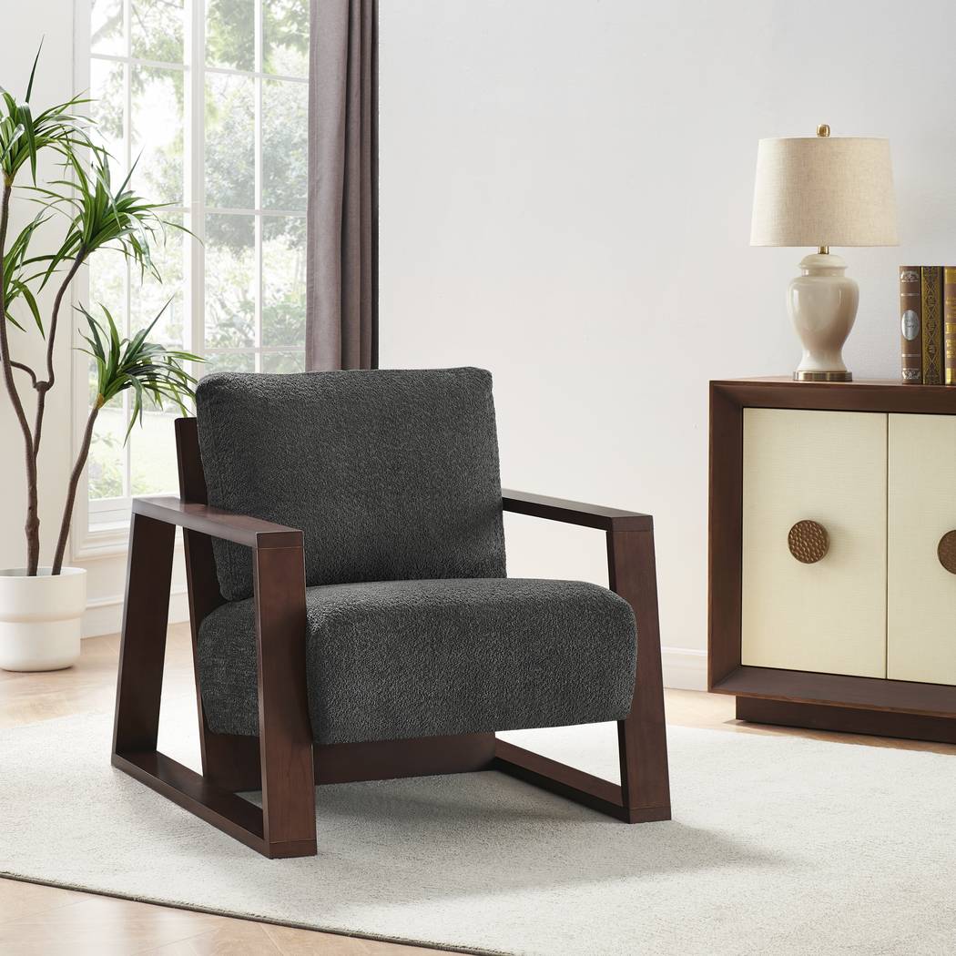 Shartom Gray Accent Chair - Thumbnail - Image 2