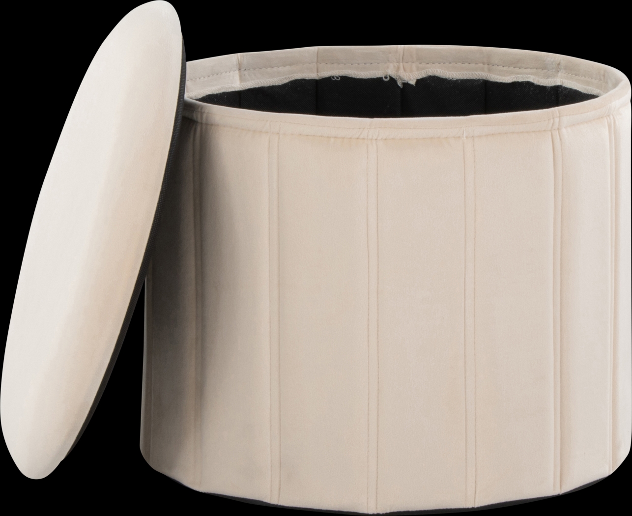 Sharynwood Cream Velvet Storage Ottoman - Thumbnail - Image 6