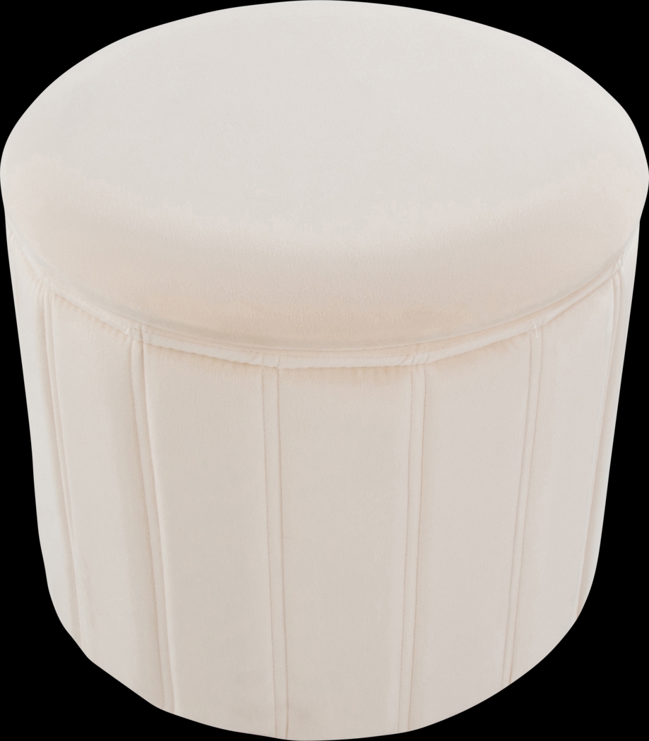 Sharynwood Cream Velvet Storage Ottoman - Thumbnail - Image 7