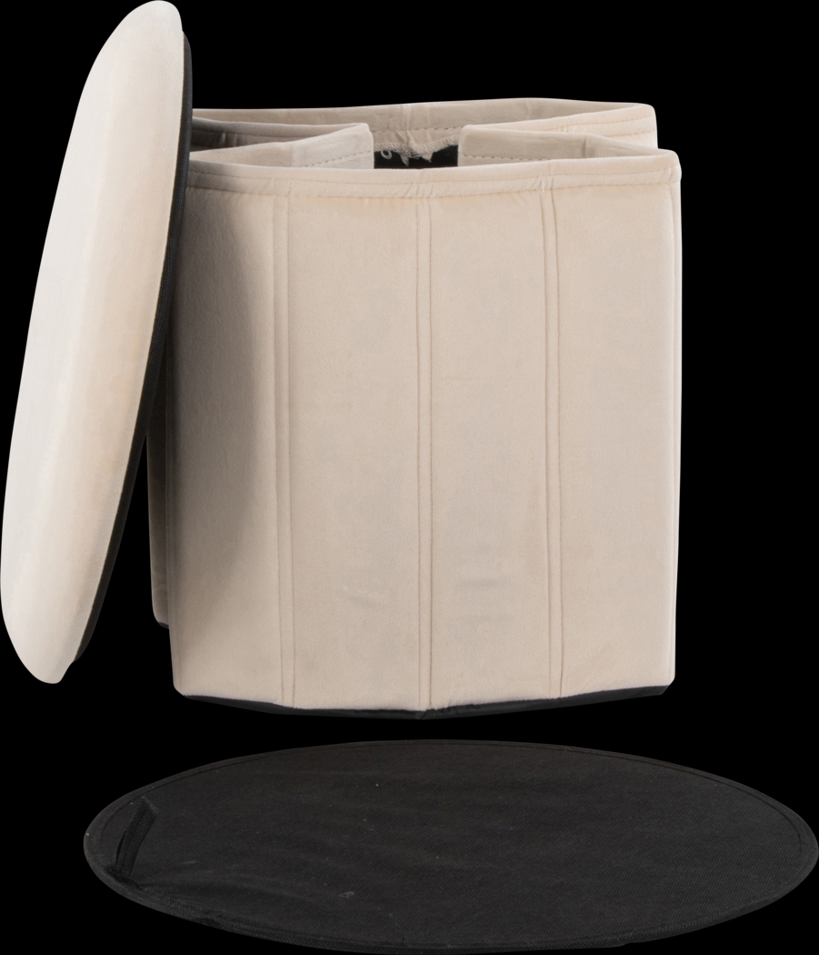 Sharynwood Cream Velvet Storage Ottoman - Thumbnail - Image 8