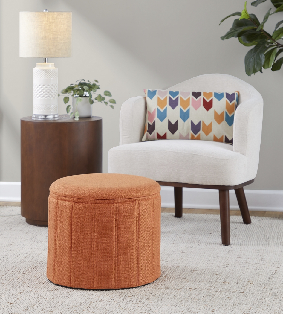 Sharynwood Orange Storage Ottoman - Thumbnail - Image 3
