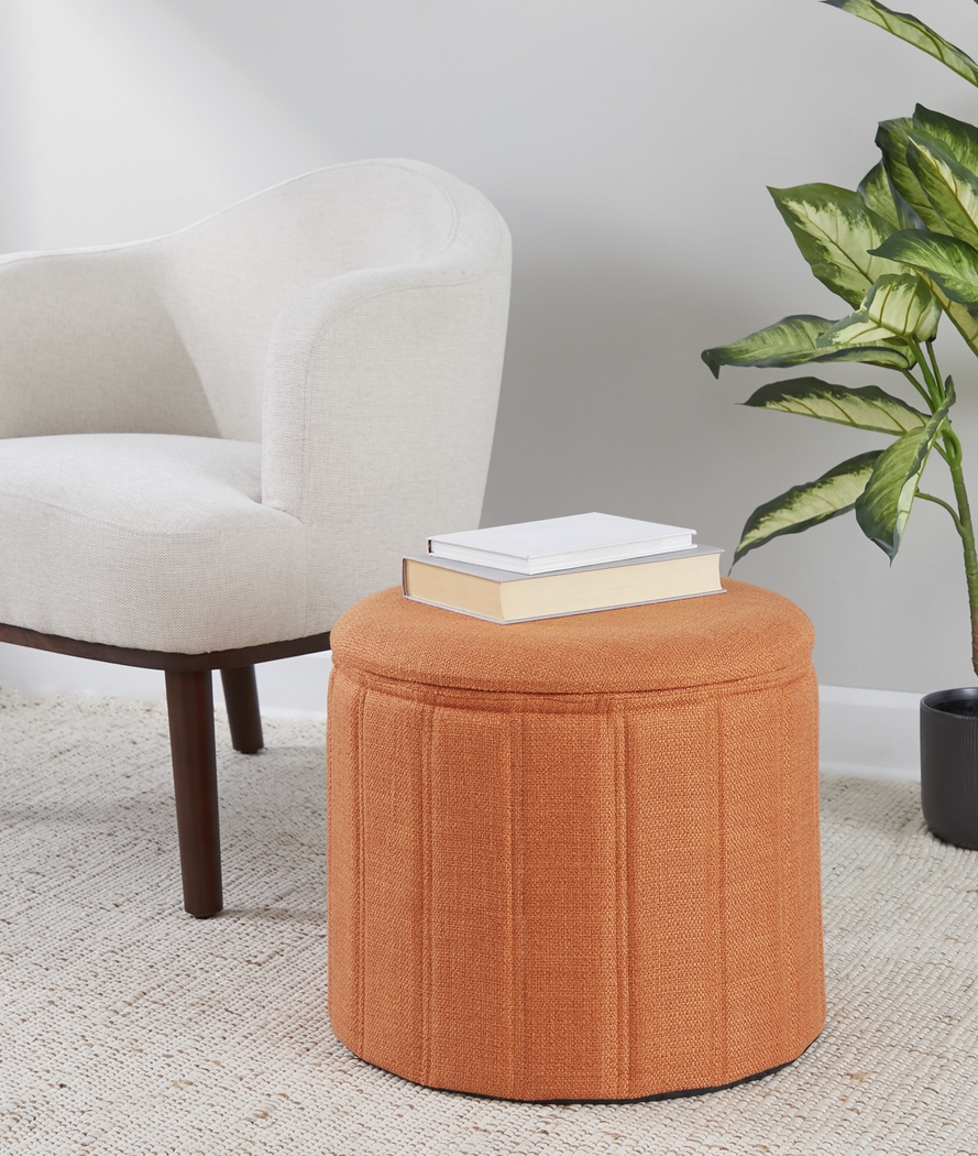 Sharynwood Orange Storage Ottoman - Thumbnail - Image 5