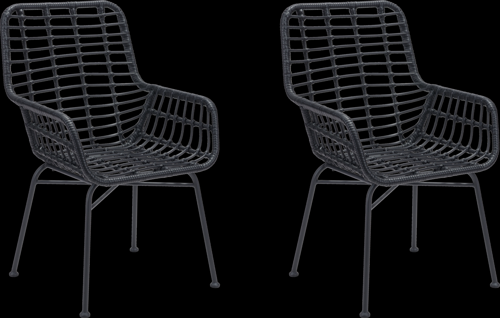 Shatner Black Side Chair, Set of 2 - Thumbnail - Image 1