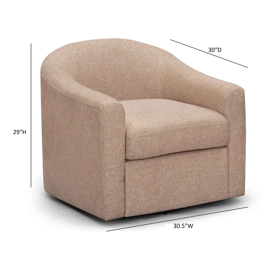 Shealynn Blush Swivel Accent Chair - Thumbnail - Image 7