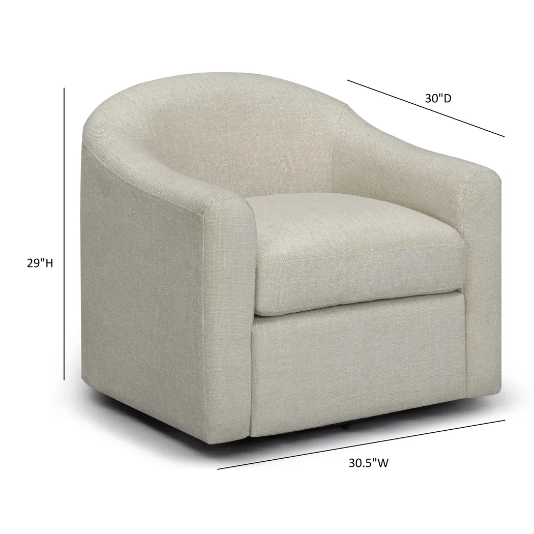 Shealynn Cream Swivel Chair - Thumbnail - Image 6