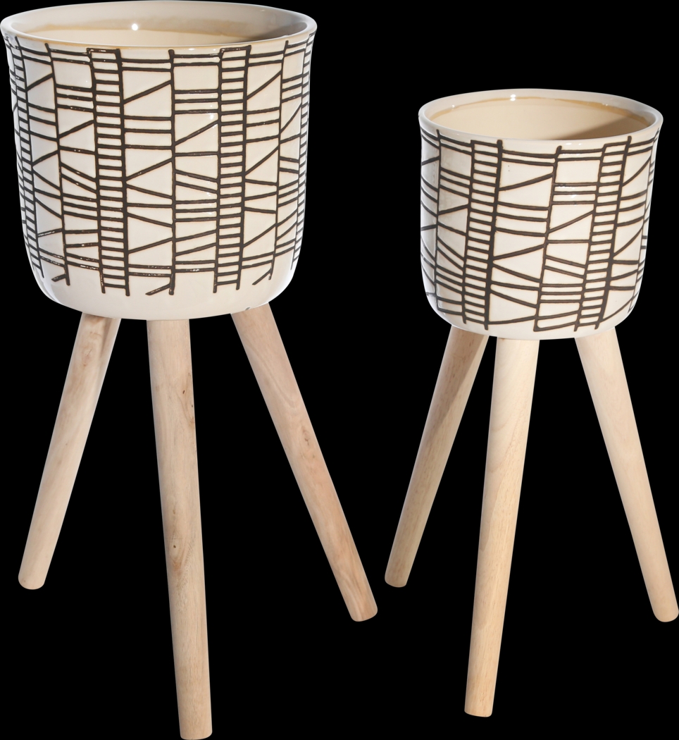 Shebia Ivory Planter, Set of 2 - Thumbnail - Image 1