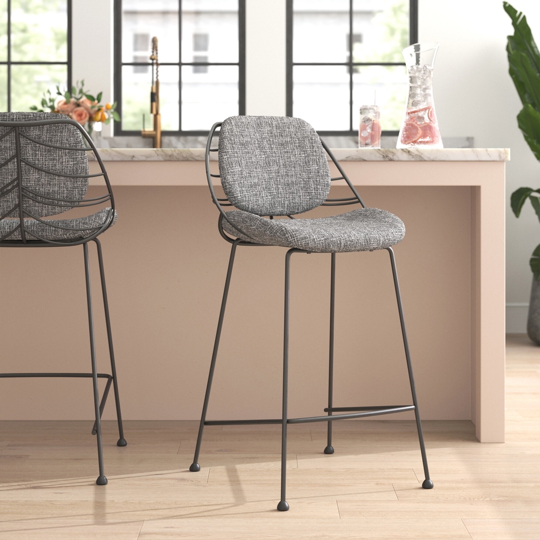 Sheffer Light Gray Bar Stool - Thumbnail - Image 2