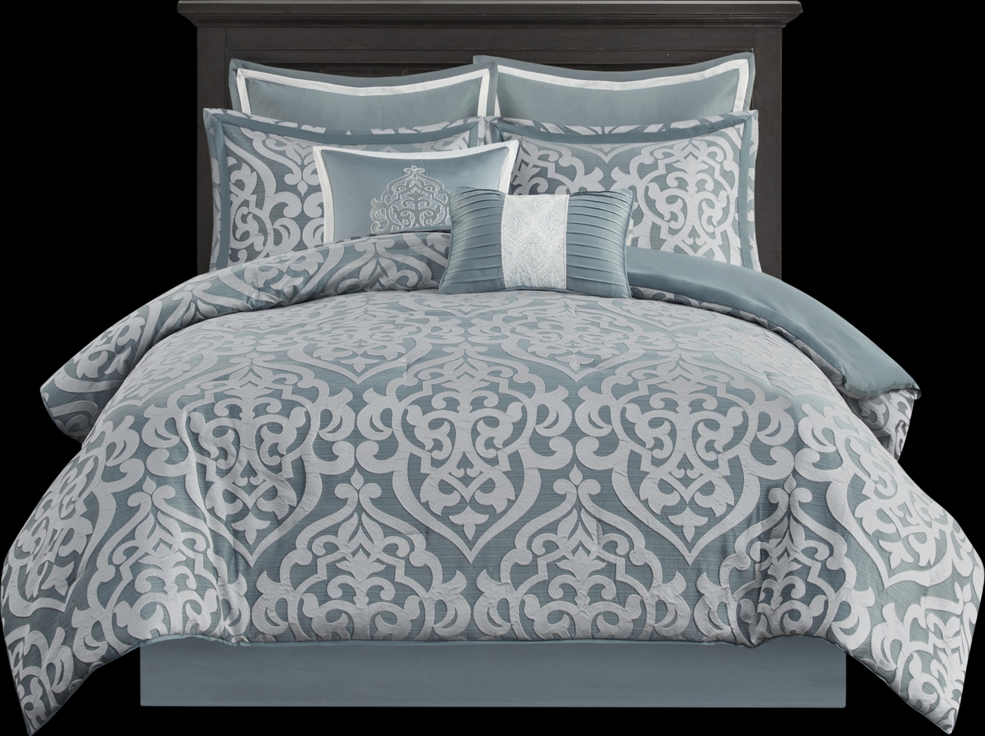 Shefflera Blue 8 Pc King Comforter Set - Thumbnail - Image 13